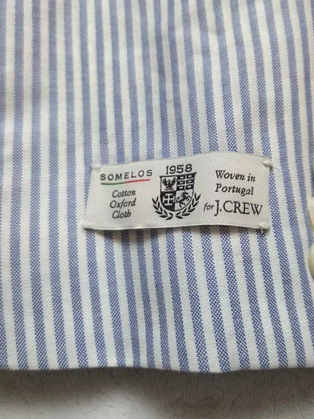 New 38R J.Crew Crosby classic-fit suit jacket in Portuguese cotton oxford stripe